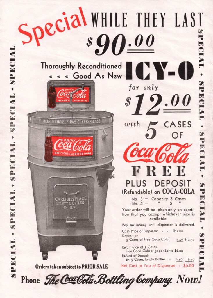 “Help Yourself”: Coca-Cola’s ICY-O and the Rise of Self-Service in the 1920s 1 1920s Coca-Cola ad for the ICY-O dispenser